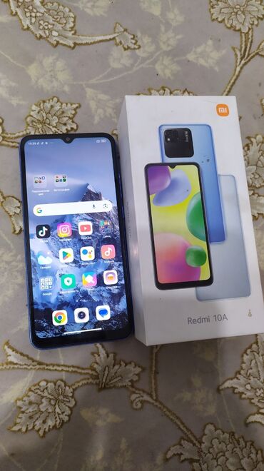 телефоны бишкек цум: Redmi, Redmi 10A, Колдонулган, 128 ГБ, түсү - Көк, 2 SIM