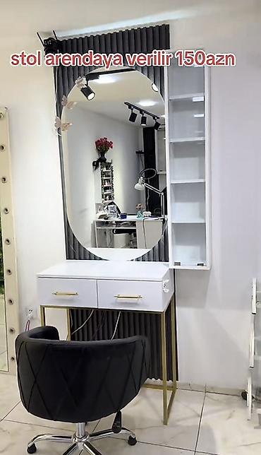 uz qaş stolu: Gözəllik salonunda iş üçün hazır “stylist” masası və iş yeri kirayə — 6