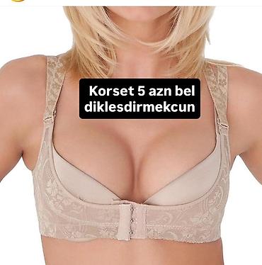 Bandajlar, korsetlər, korrektorlar: Qadın bel-diqəldici korset/sutyen - Rəng: bej/nude - Ön hissədə 3 — 1