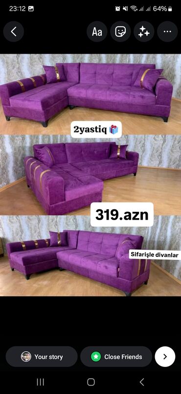 açılan divanlar: Künc divan, Yeni, Açılan, Bazalı, Parça, Ödənişli çatdırılma