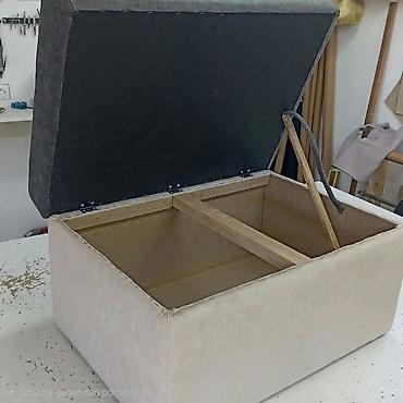komoda za piće: Tapacirana kutija/klupa sa prostorom za odlaganje Dimenzije 80x50cm. - — 2