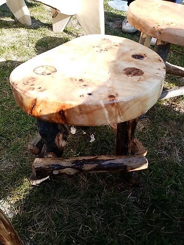 Baštenski nameštaj: Mali Drveni Tronozac NOVO Stolica Hoklica Puno Drvo AKCIJA Potpuno — 2