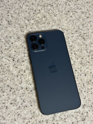 магнитола на рекс: IPhone 12 Pro Max, Б/у, 256 ГБ, Pacific Blue, Защитное стекло, Чехол, 76 %
