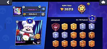 şam diskler: Brawl Stars oyunu üçün hesab - Kupa yolu: 20,213 - Prestij: 2 - Hesab — 1