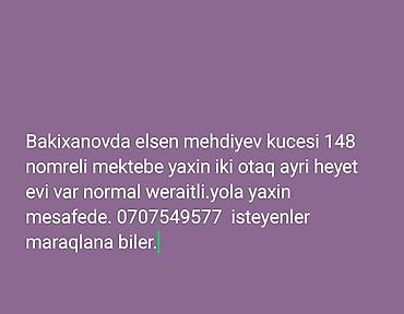 ev axdaram: Bakıxanovda, Elşən Mehdiyev küçəsində, 148 nömrəli məktəbə yaxın — 1