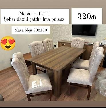 divanlar 2 el: Qonaq otağı üçün, Yeni, Açılmayan, Dördbucaq masa, 6 stul — 1