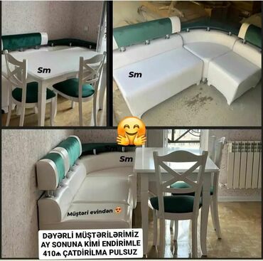 Çarpayılar: Künc divan və masa desti yeni