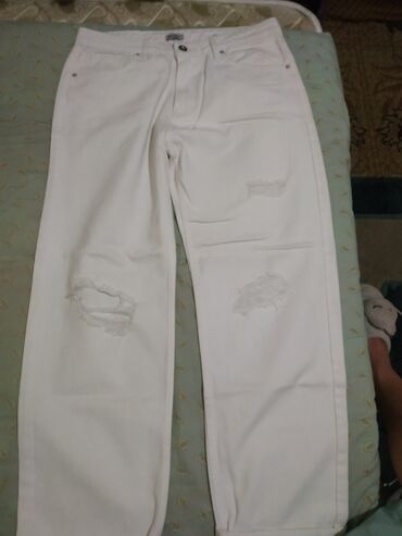 женские белые джинсы стрейч: Джинсы M (EU 38), L (EU 40), цвет - Белый