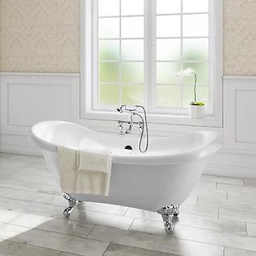 Slavine: Britanski „telephone style” set za kadu – slavina sa ručnom tuš — 3