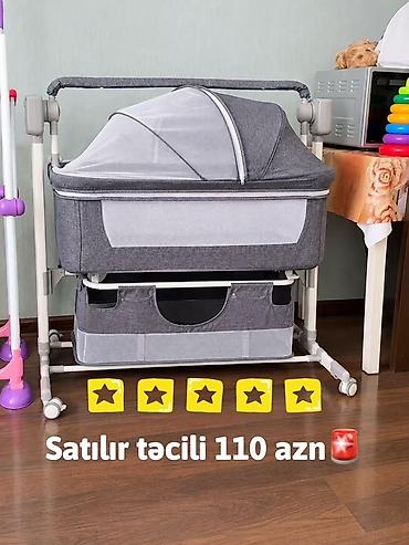 raskladuşka satılır: Uşaq beşiyi – yan tərəfi açılan və təkərlərlə hərəkət edən model — 1