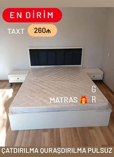 taxt ucun matras: Yeni, İkinəfərlik çarpayı, Matras ilə