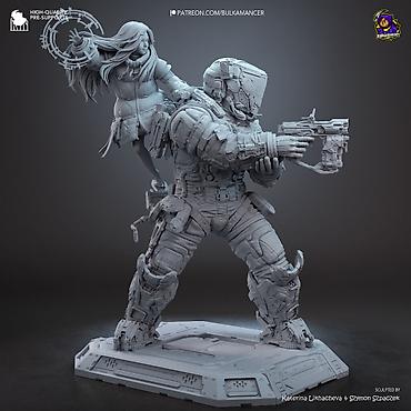 Искусство и коллекционирование: 🧑‍🚀 ФИГУРКА ПОД ПОКРАСКУ (Pragmata) Диана и Хью 30 см 📐 Технические — 6