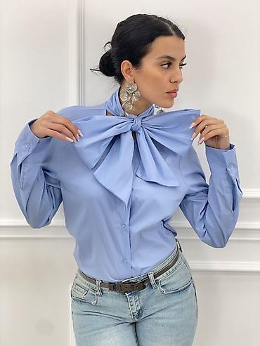 Košulje: 🔥Elegantna svetloplava košulja sa velikom mašnom ✅Dostupna u vise boja — 1