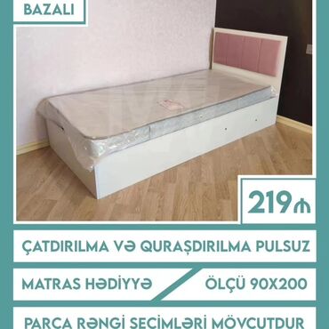 Çarpayılar: Yeni, Təknəfərlik çarpayı, Bazasız, Matras ilə, Siyirməsiz, Azərbaycan — 16