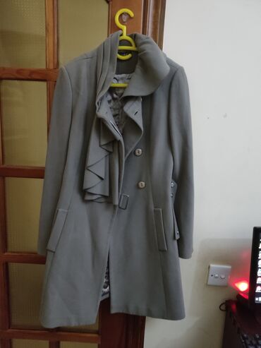 qadınlar üçün klassik palto: Palto L (EU 40), rəng - Boz