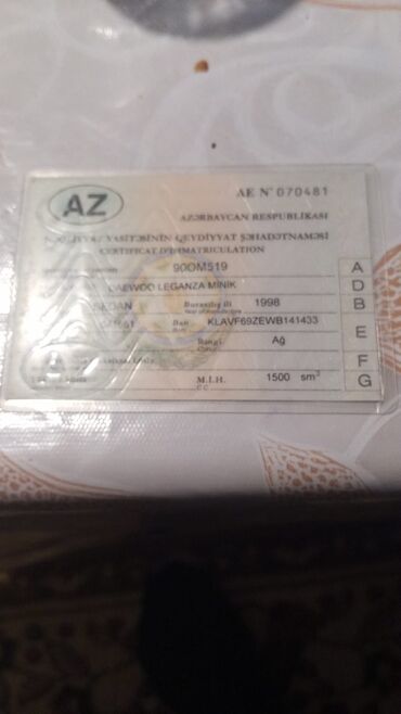 Daewoo: Daewoo Leganza: 1.5 l | 1998 il Sedan -da lalafo.az — 22 Daewoo: Daewoo Leganza: 1.5 l | 1998 il Sedan — 22