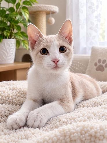 перепелка бишкек: Котёнок-курильский бобтейл (короткий хвост-помпон), окрас кремовый с — 1