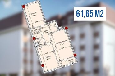 кирпичный дом: 2 бөлмө, 62 кв. м, 1 кабат, ПСО (өзү оңдоп түзөтүп бүтүү үчүн)