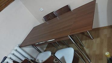 bez materiallı stol: Mətbəx/dining stol və 4 ədəd stul dəsti. - Stol: açılıb-bağlanan — 2