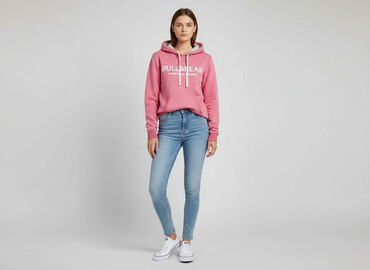 spodnie dresowe c a: PULL&BEAR, Bluza z kapturem damska, rozmiar L