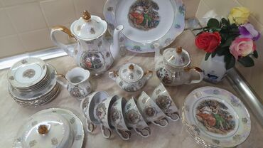 qab qaçaq: Çay dəsti, Farfor, 6 nəfərlik, Almaniya