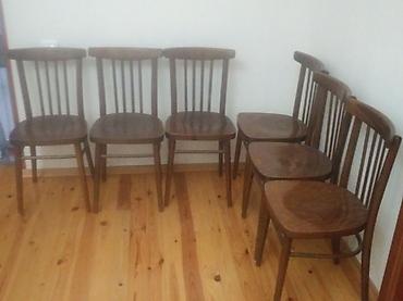 islenmis stol: Retro stul komlekti.6 ədəd.Çexoslovakiya istehsalı,qiymətli ağac — 1