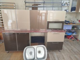 Masa və oturacaq dəstləri: Metbex mebeli satilir qapilar parlaq mdf razmeri 2.20 sm qowa moykali