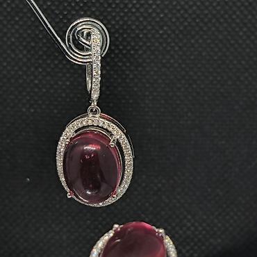 granat: Dəstə daxildir: Üzük, Sırğa, Gümüş, 925 Əyar — 4