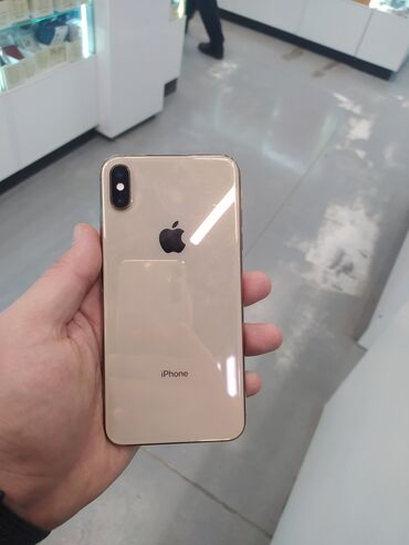 Apple iPhone: IPhone Xs Max, Б/у, 64 ГБ, Золотой, Чехол, 100 %