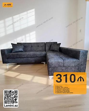 Künc divan – La Mini - Ölçülər: 240 × 150 sm - Mexanizm: açılan
