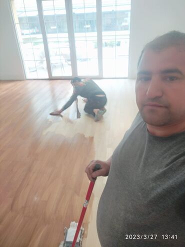 Döşəmə işləri: Pol ve parketlerin yonulub laklanmasi yuksek seviyyede — 14