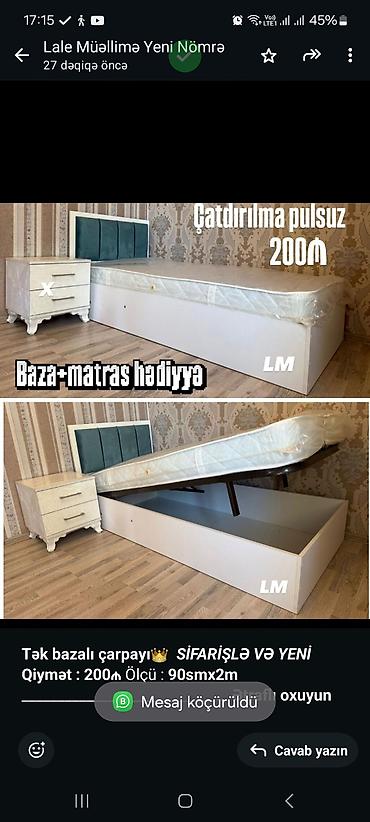 astar uzluk: Birnəfərlik, Bazalı, Pulsuz matras, Siyirməsiz — 1