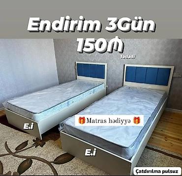 Çarpayılar: Yeni, Təknəfərlik çarpayı, Bazasız, Matras ilə, Siyirməsiz — 4