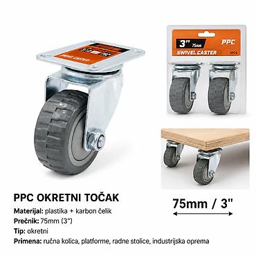 KMT Style PPC okretni točak 75 mm (3”) – set Opis: - Okretni točak