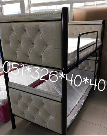 İkimərtəbəli uşaq çarpayıları: Oğlan və qız üçün, Yeni, Çarpayı, Matras ilə, Siyirməsiz, Taxta — 11