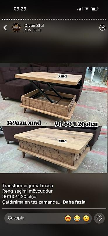 jurnalin masa: Dördbucaq masa, Transformer, Təkərsiz, Teksturalı laminat — 1