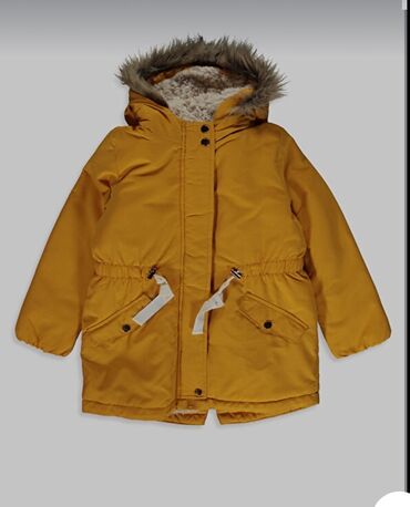 кожаный тренч: Детская парка с утеплением - Цвет: горчично‑жёлтый - Длина: ниже