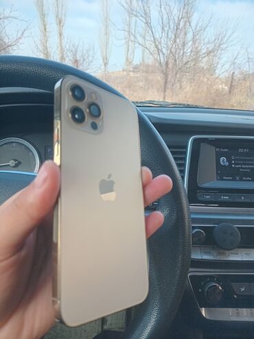 купить айфон 12 мини: IPhone 12 Pro, Колдонулган, 256 ГБ, Matte Gold, Заряддоочу түзүлүш, Кабель, 82 %