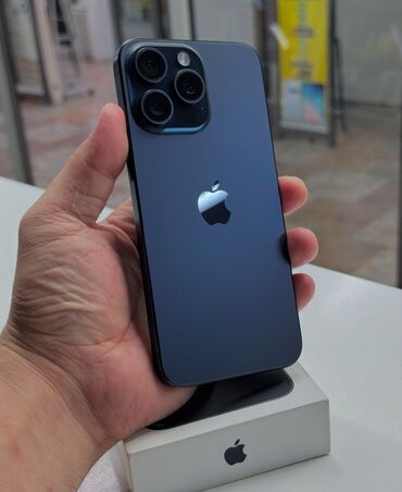 Техника жана электроника: IPhone 15 Pro Max, Колдонулган, 256 ГБ, Blue Titanium, Коргоочу айнек, Каптама, Кабель, 94 %