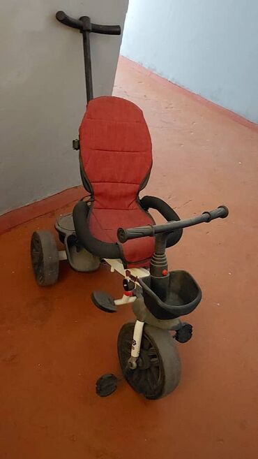 детский коляска цена: Коляска, цвет - Красный, Б/у