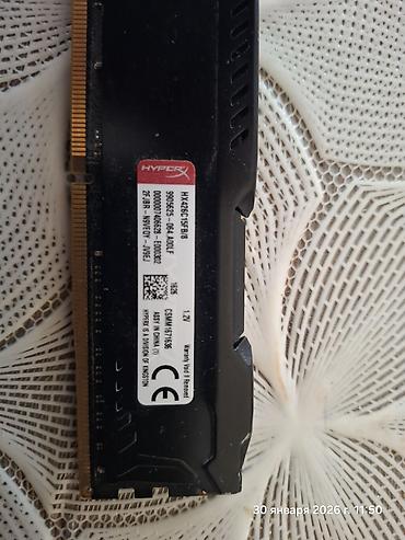 toshiba komputer: Operativ yaddaş (RAM) HyperX, 8 GB, 2666 Mhz, DDR4, PC üçün, İşlənmiş — 3