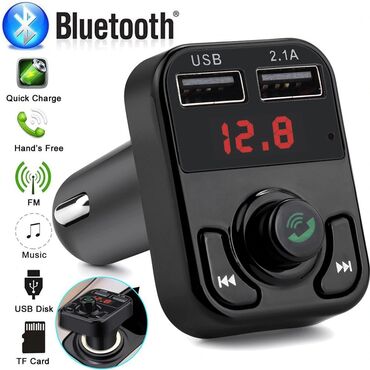 moto oprema: V2 - Handsfree FM Bluetooth Auto Car Kit USB punjač MP3 Bežični