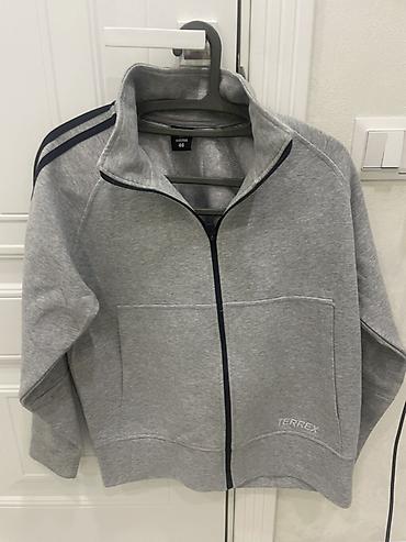 Толстовка adidas Terrex на молнии - Цвет: серый меланж - Размер на