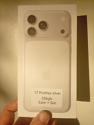 айфон 12 по: IPhone 17 Pro Max, Новый, 256 ГБ, Серебристый, Кабель, Коробка, 100 % — 1