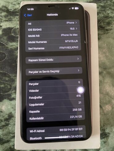Adapterlər: IPhone Xs Max, 256 GB, Qızılı, Face ID