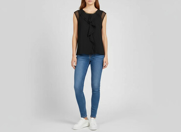 bluzki z transparentnymi rękawami: H&M, Women's blouse, size S