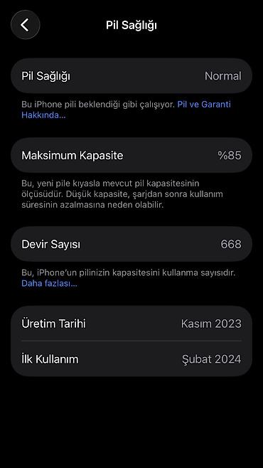 6 iphone: IPhone 15 Pro, 128 GB, Natural Titanium, Zəmanət, Simsiz şarj, Face ID — 7