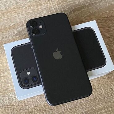 iphone11 телефон: IPhone 11, Колдонулган, 128 ГБ, Кара, Заряддоочу түзүлүш, Каптама, Куту, 81 %