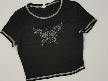 crop top czarny sinsay: T-shirt, Shein, 14 years, 158-164 cm, condition - Very good