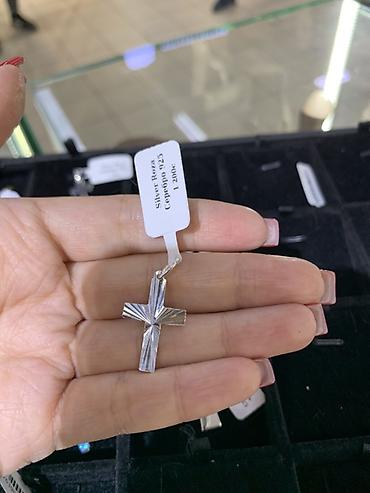 Серебряные кулоны и подвески: Кулон, Проба 925, Без вставки, Унисекс, Форма: Крестик — 7